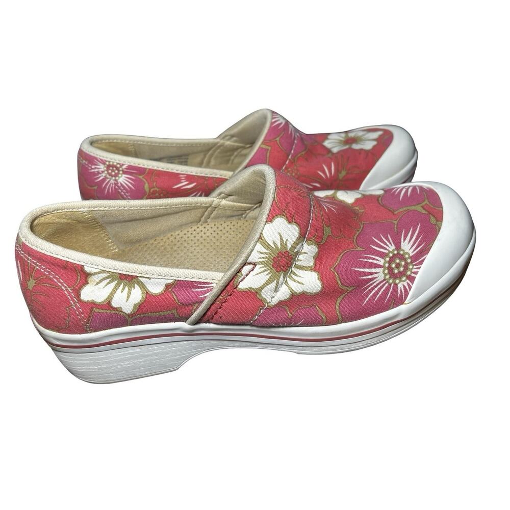 Dansko Floral Pink Slip-On Clogs